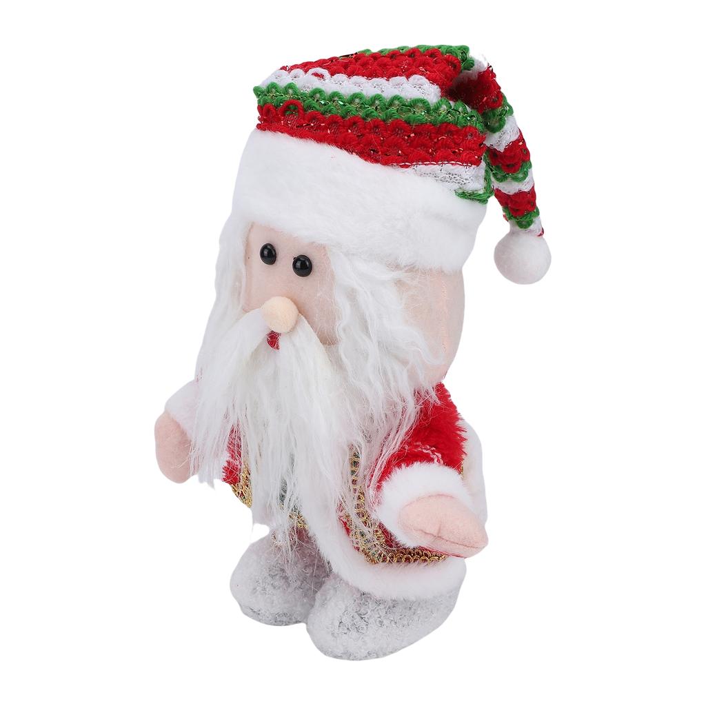 Walking Santa Toy 28.5cm Singing Electric Santa Toy Stuffed Doll with Music and Light for Home Decor