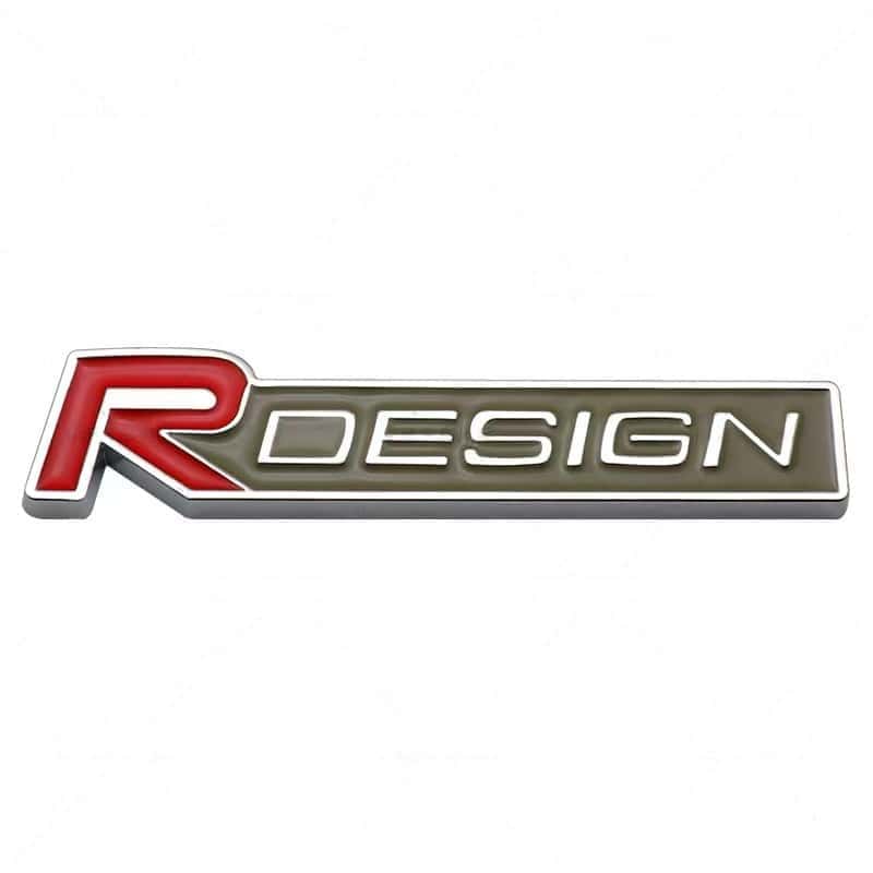 3D Metal R-Design Logo Badge Sticker Front Grill Rear Trunk Emblem Decal