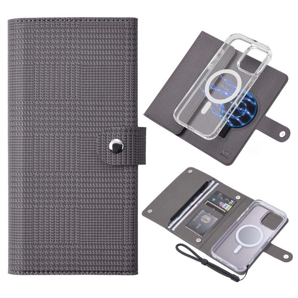 VILI GHB-C Series for iPhone 16 Pro Max Magnetic Case Detachable Leather Clear Phone Cover