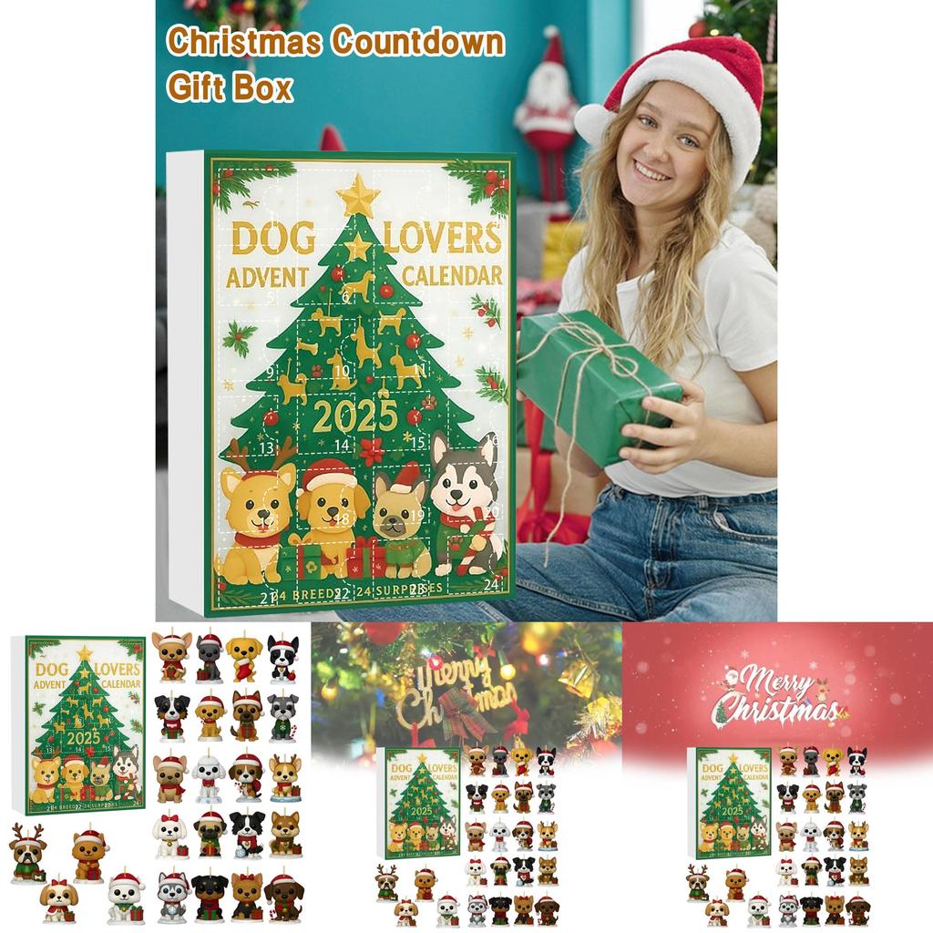 Dog Enthusiast Christmas Advent Calendar With Acrylic Decorations For Festive Celebrations