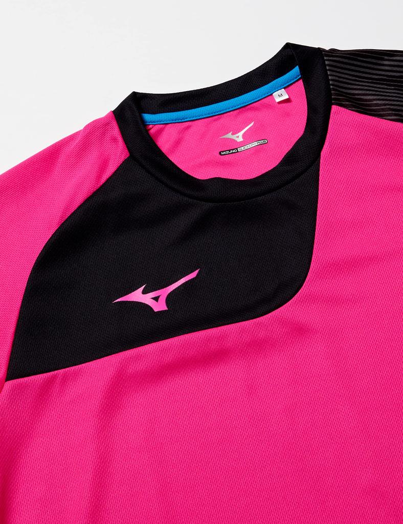 Mizuno Training Wear Short Pink 32MAA120 T-Shirt, Sleeve, Moisture-Wicking, Quick-Drying, Glow, XS,