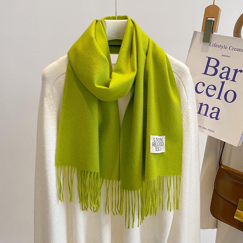 New Scarf Women's Winter Thickened Student Imitation Cashmere White Couple Scarf Versatile for Male and Girlfriend