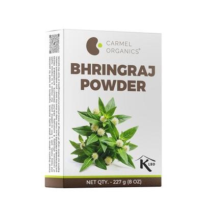 CARMEL ORGANICS Порошок Брингарадж 227 грамм для ухода за волосами, для роста волос, здоровья кожи головы и контроля перхоти | Натуральный | Без добавления консервантов