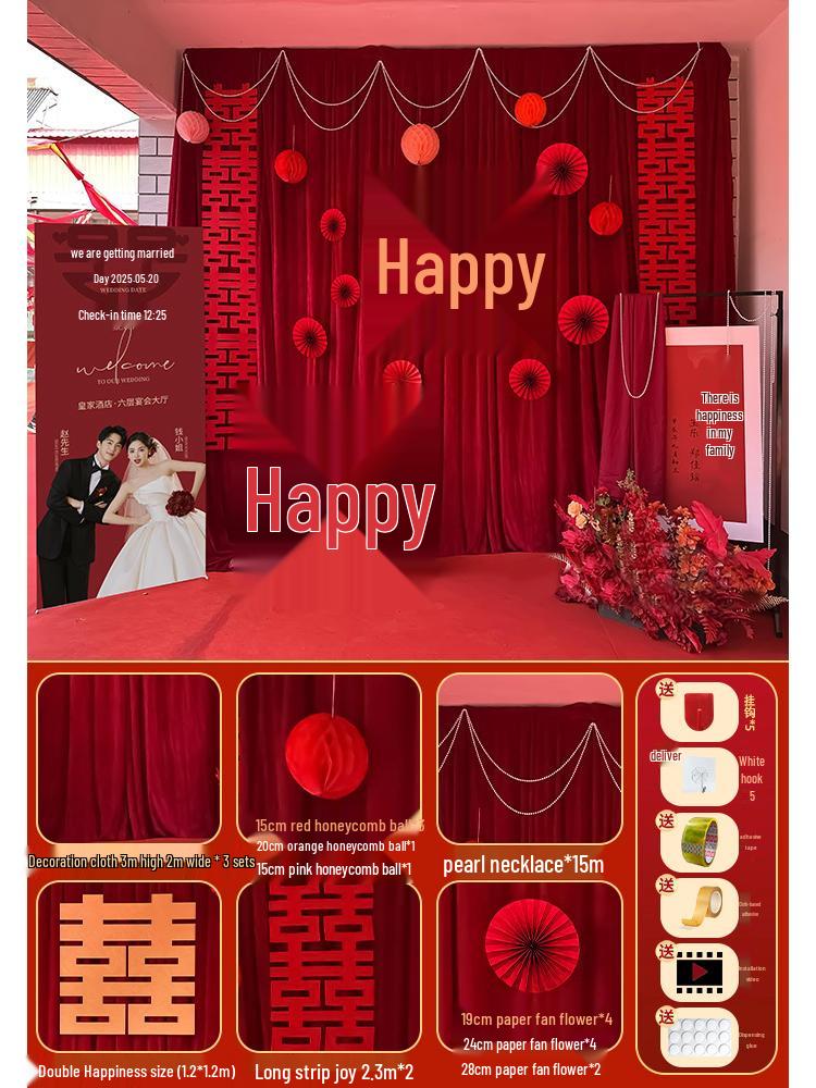 Outdoor Rustic Wedding Decor Set: Courtyard Backdrop & Reception Photo Area.