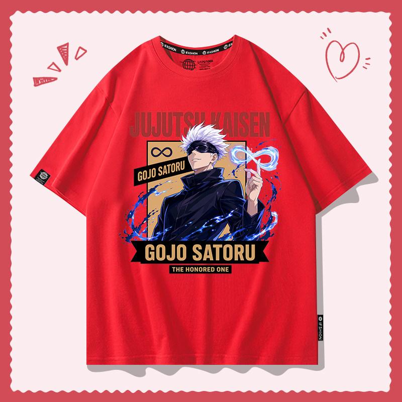 Jujutsu Battle Joint Anime Peripheral Cotton Cartoon Printed Unisexs And Unisexs Short Sleeves New Fashion Trend Casual Tshirt