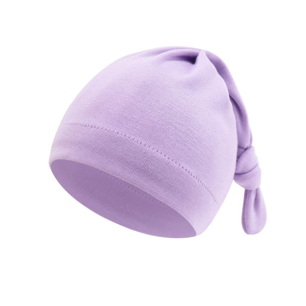 Unisex Soft Cotton Baby Hat with Tail Design & Pacifier Holder, Breathable Adjustable Newborn Cap for 0-12 Months, Spring Autumn Infant Headwear