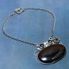 Natural Tiger Eye, Iolite Gemstone 925 Sterling Silver Gift Necklace 18" B9J01