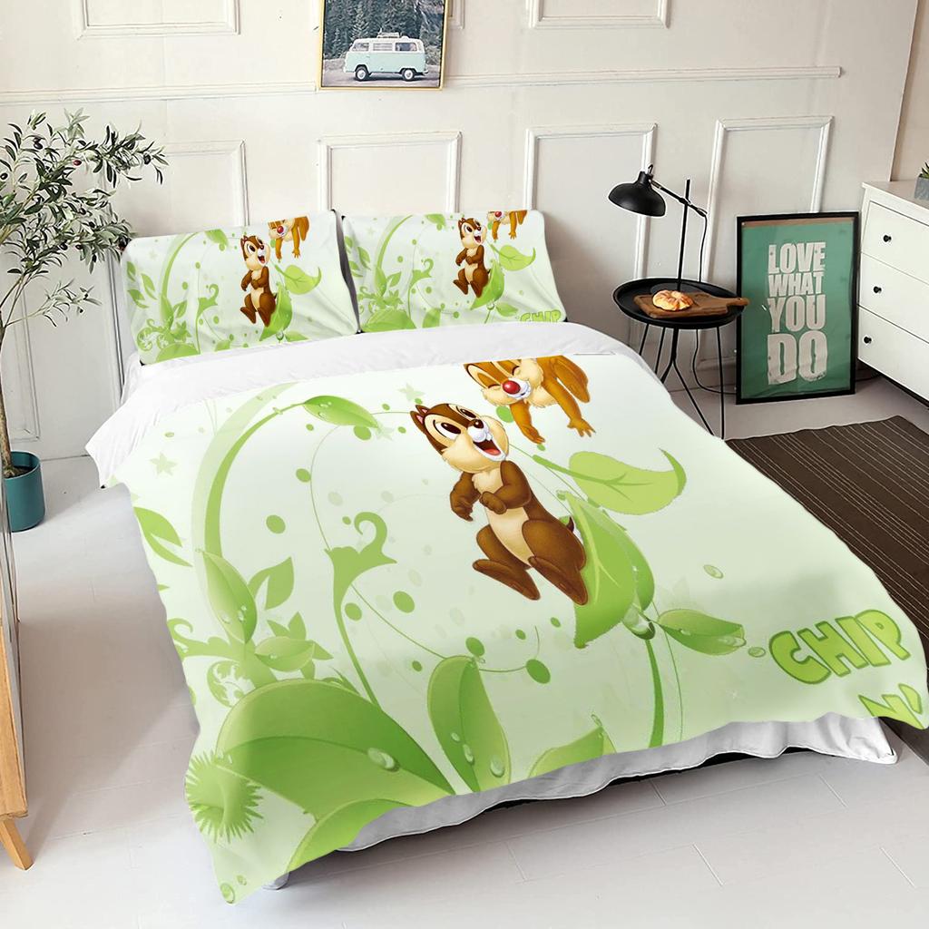 Чип и Дейл Спальный набор постельного белья пододеяльник Рождественские Подарки Комфорт Мультфильм С наволочкой подходит для детей и взрослых