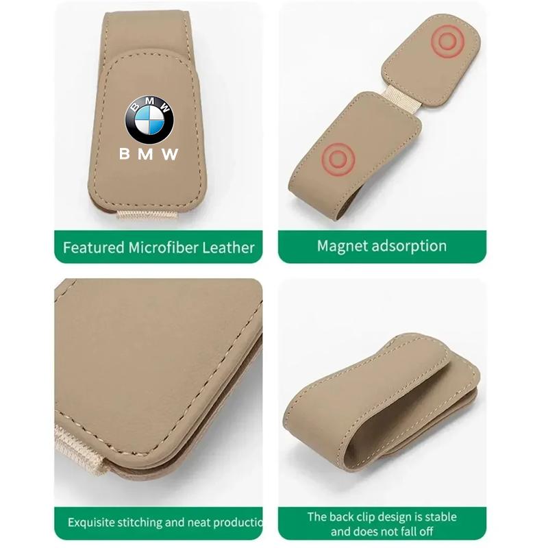 Car Glasses Clip Multifunction Sun Visor Leather Eyeglasses Clip For BMW M e46 e90 e60 f30 f10 e39 e36 g20 g30 f20 Accessories djbf00