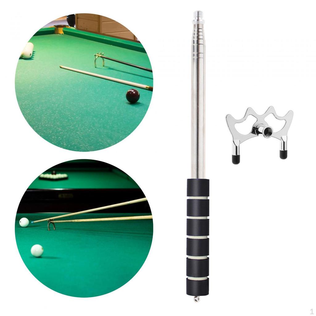 Retractable Billiards Cue Stick Bridge Accessory Lightweight with Head for Club