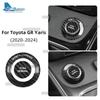 Real Dry Hard Carbon Fiber Car Driving Mode Knob Sticker For Toyota GR Yaris 2020 2021 2022 2023 2024 Interior Trim Accessories