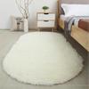Овальный плюшевый ковер, плюшевый ковер, детская кровать, мягкий бархат, однотонный, толстый напольный коврик для гостиной, спальни, домашний декор