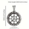 Новый винтажный скандинавский викинг круглый талисман кулон ожерелье = мужской модный панк мотоцикл водитель подвеска ювелирные изделия подарок на вечеринку