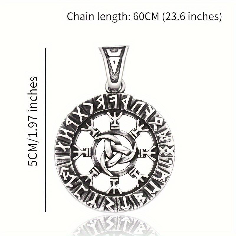 Новый винтажный скандинавский викинг круглый талисман кулон ожерелье = мужской модный панк мотоцикл водитель подвеска ювелирные изделия подарок на вечеринку