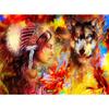 5D DIY Diamond Painting Animal Rhinestone Art Picture of Beauty and Wolf Full Diamond Embroidery Mosaic Gift Home Decoration Kit