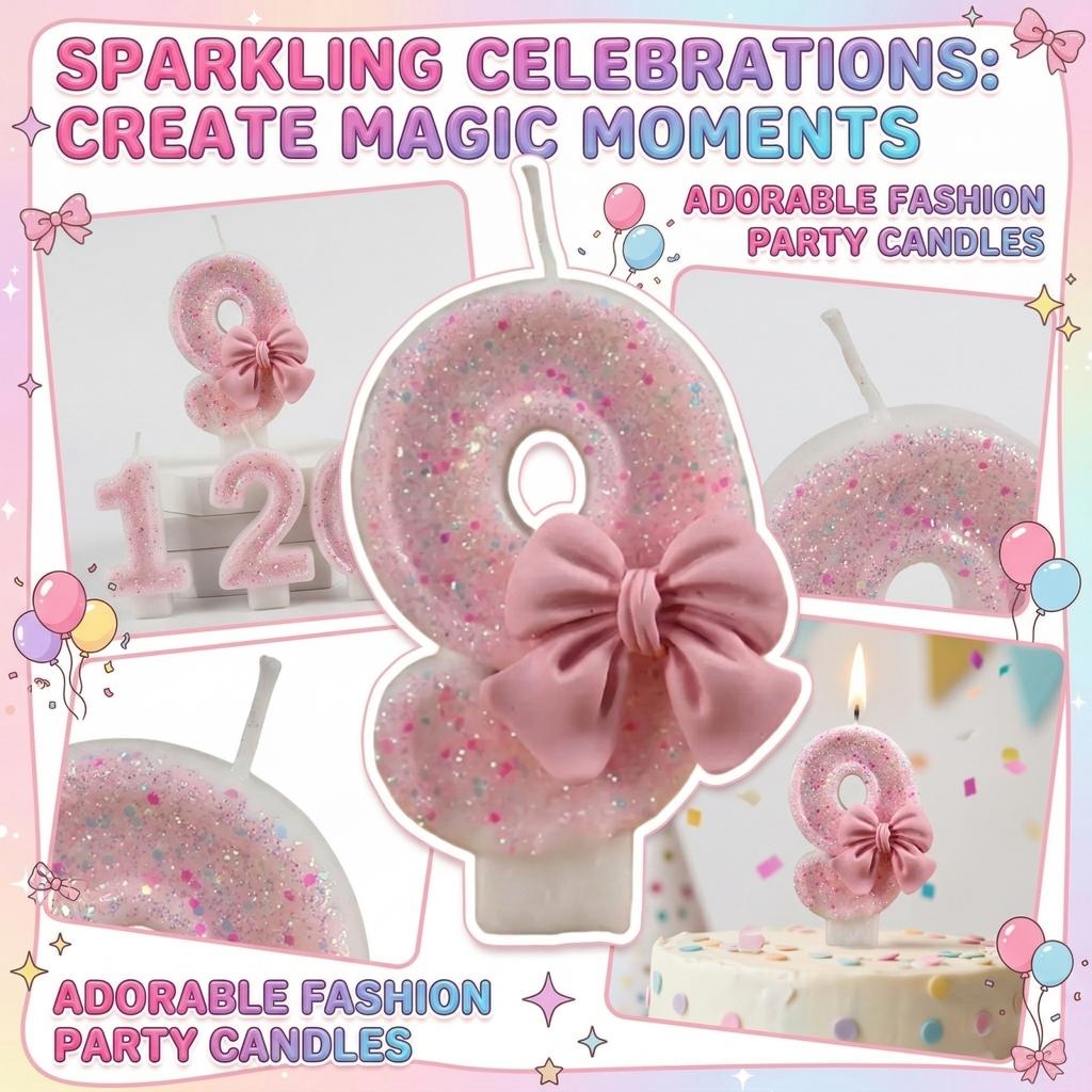 Fashion Cartoon Creative Birthday Candles Party Digital Candles