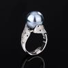 Ювелирные изделия Медь Платиновое покрытие Жемчуг Темпераментный дизайн Кольцо 14 мм