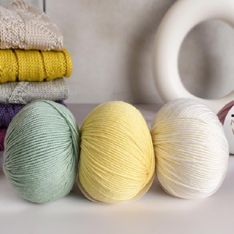 50 г/моток Материал для одежды Шарф Мягкая текстура Пряжа Проекты для вязания крючком Пряжа из мериносовой шерсти Зима Доступно несколько вариантов