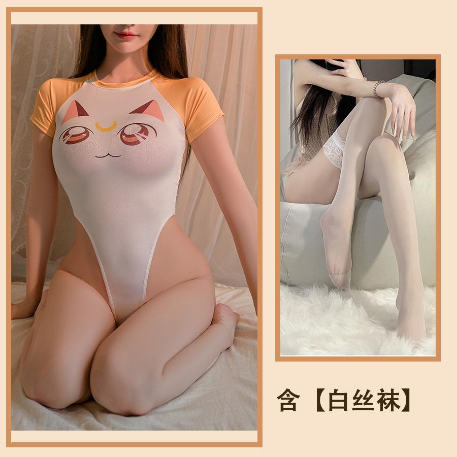 Сексуальное белье Сексуальное Открытое снаряжение Бесплатно Onesie Cos Анимация Wildcat Мультфильм Двумерная женщина