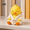Fun Car Patrol Duck Ornament 3D Printed Sad Yellow Figurines, Cute Tired Worker Resin Small Desktop for Migrant Workers Desk Ornaments Home