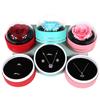 Valentine's Day Circular Jewelry Box Romantic Plastic Birthday Party Rose Decorative Eternal Flower Unique Gift Accessories