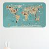 Educational Children's Room World Map World Atlas Child And Baby Wall Sticker High Quality 100x65 Cm Adhesive
