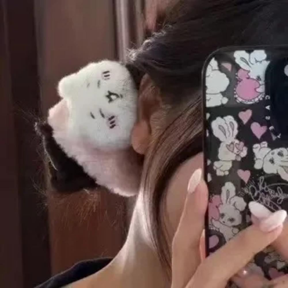 Плюшевая резинка для волос Чиикава Милый мультяшный держатель для хвоста Кавайная маленькая восьмерка резинка для волос Девочки Сладкие повседневные аксессуары для волос