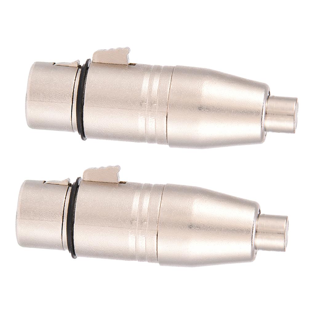 2Pcs 3 Pin XLR Female Jack To RCA Female O Microphone Mic Connector Adapter