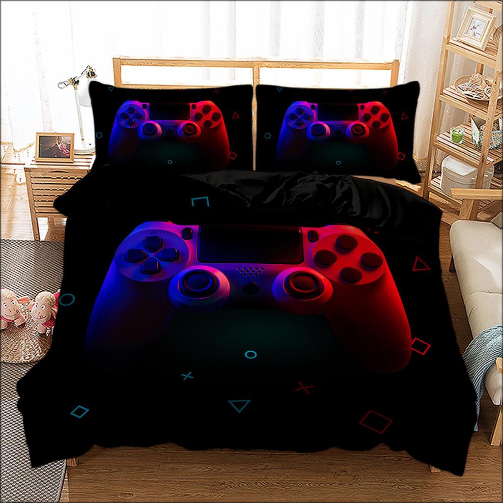 Gamer Gaming Gamepad Quilt Duvet Doona Cover Set Single Double Queen King Size