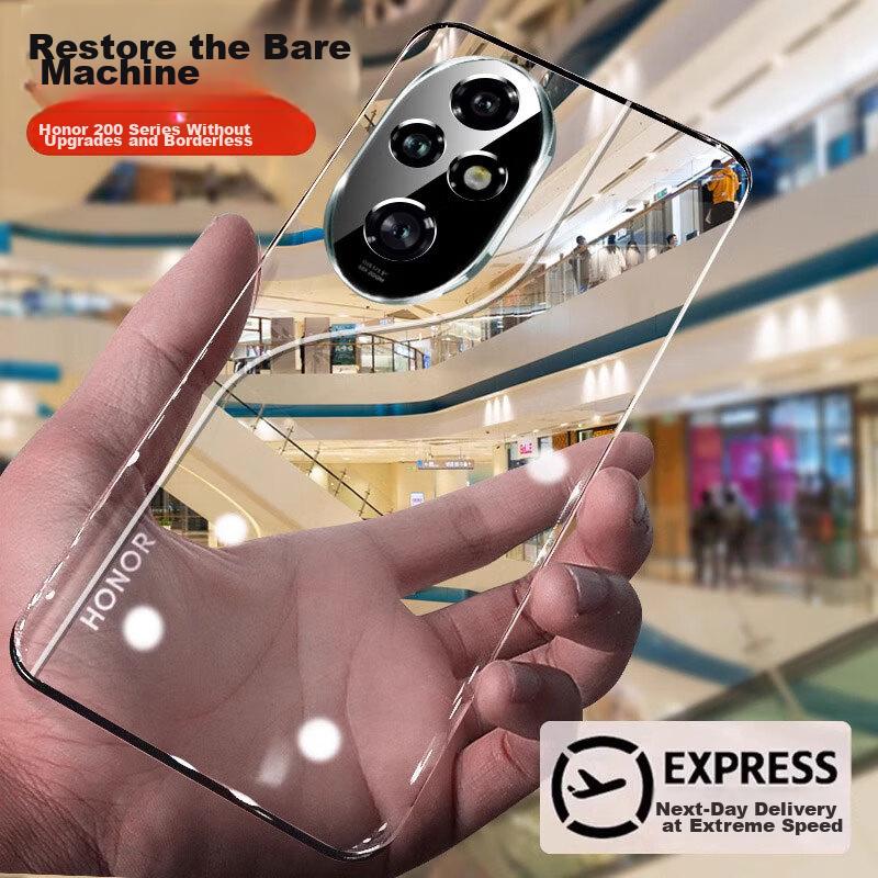 Phone Case for HONOR 200 Pro, HONOR 200 Pro Shockproof, Anti-Fingerprint, Ultra-Thin, Lens Protection, Borderless, Fully Transparent for Naked Phone