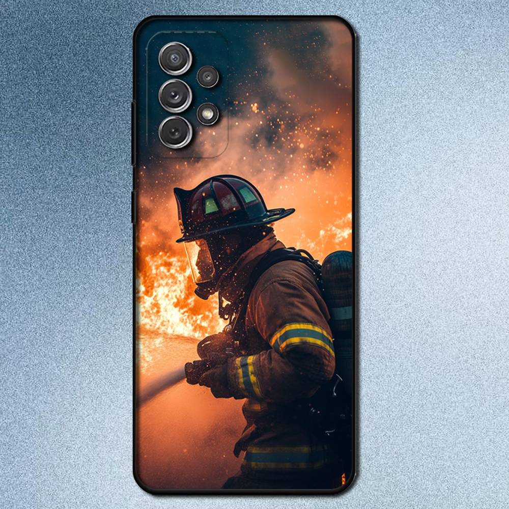 Чехол для телефона Пожарный Пожарный Для Samsung S25,S24,S21,S22,S23,S30,Ultra,S20,Plus,Fe,Lite,Note,10,9,5G Черная Крышка