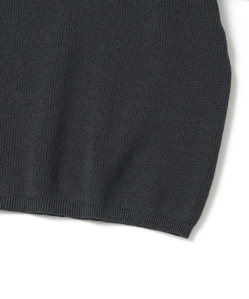 KNITTED Coolever Pk Crop Short Sleeve Knit Tee Charcoal