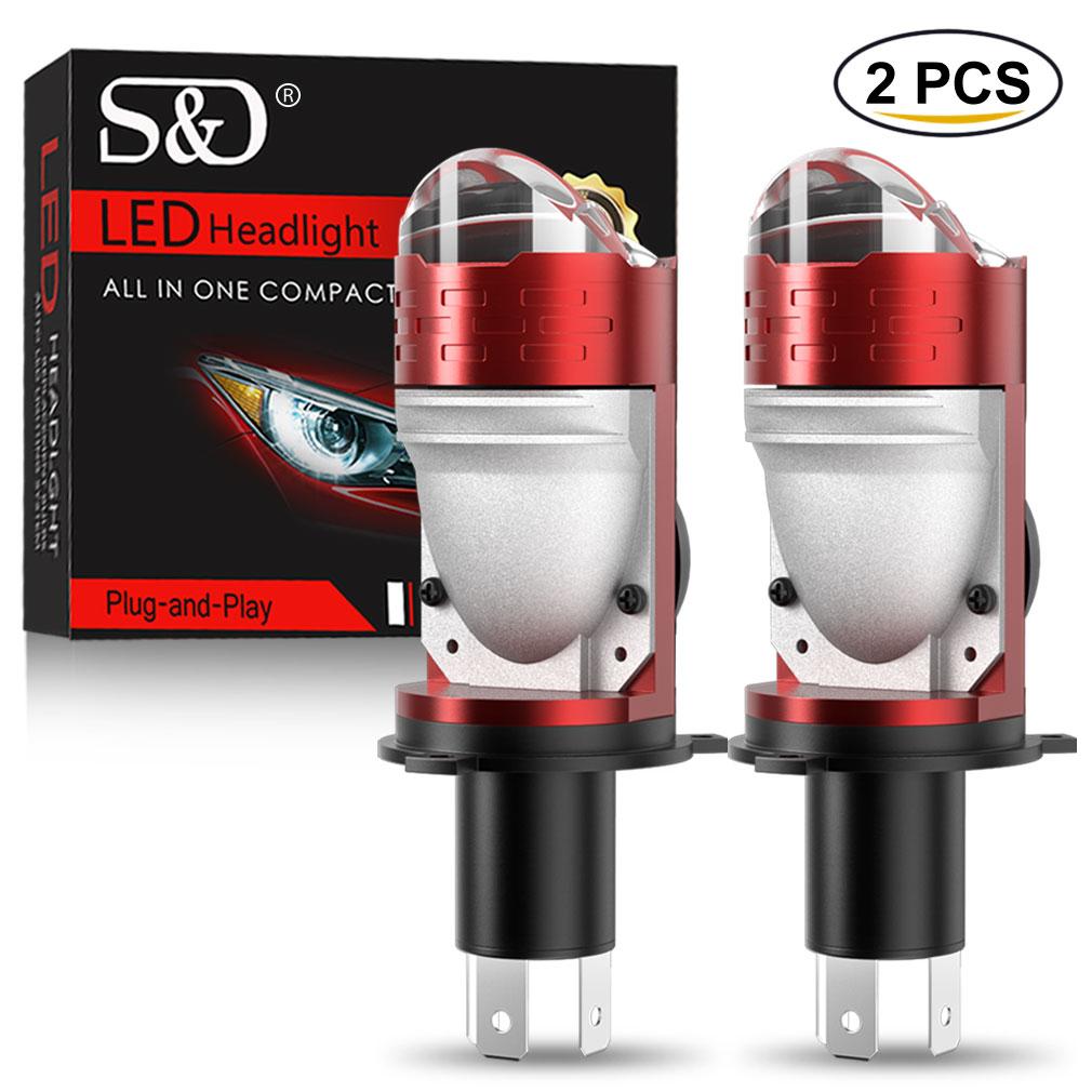 2 шт. H4 светодиодный двойной объектив проектора автомобильные фары комплект ламп для мотоцикла Canbus 100 Вт 30000LM дальний ближний свет мини турбо-мото лампа LHD RHD 12 В 24 В