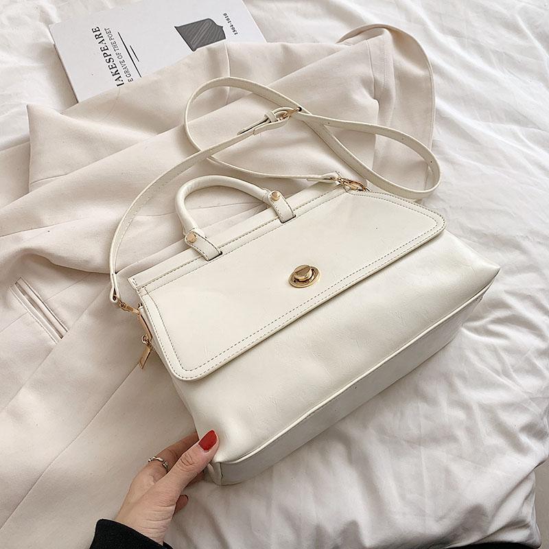 Женская винтажная сумка через плечо, простая универсальная сумка из искусственной кожи, большая вместимость, женская повседневная сумка-мессенджер