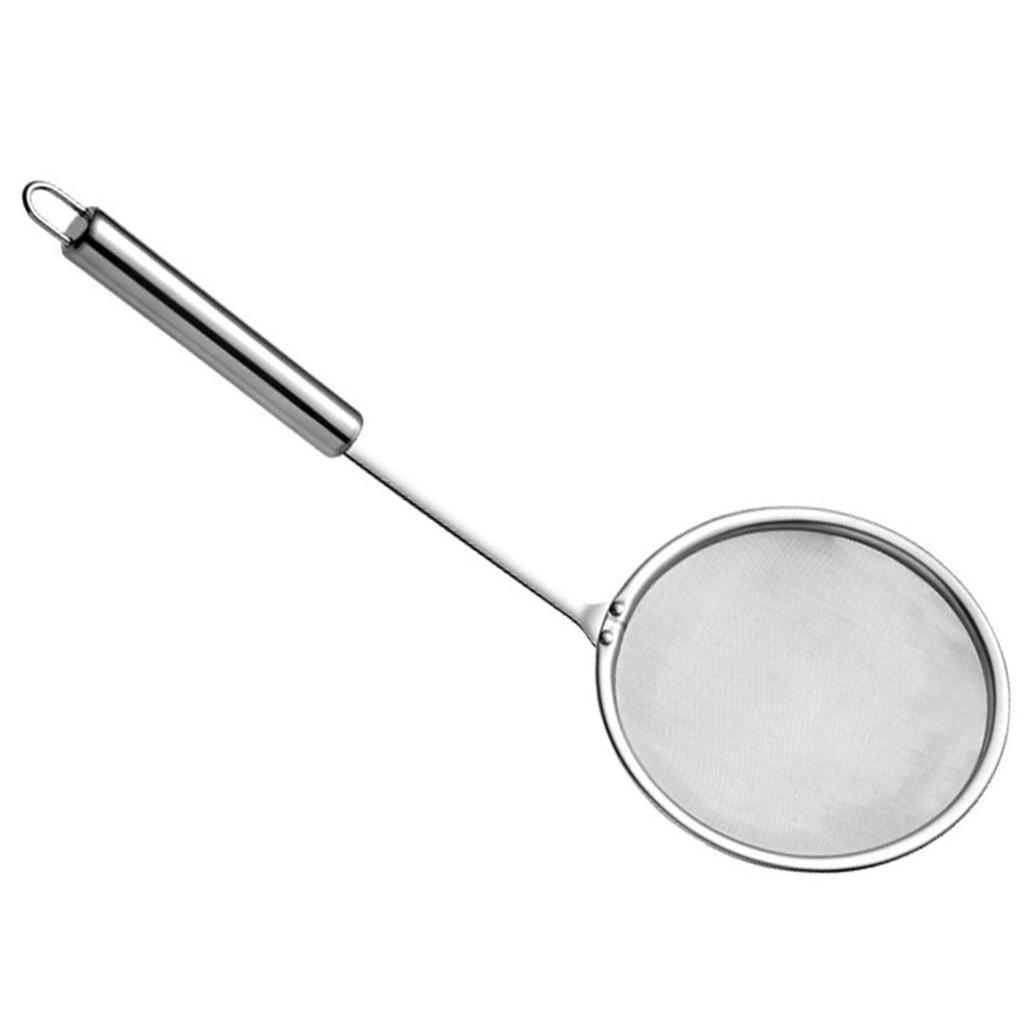 Шумовка Ложка Фильтр для жира Нержавеющая сталь Мелкая сетка Длинная ручка Шумовка для горячего горшка для жира Пена