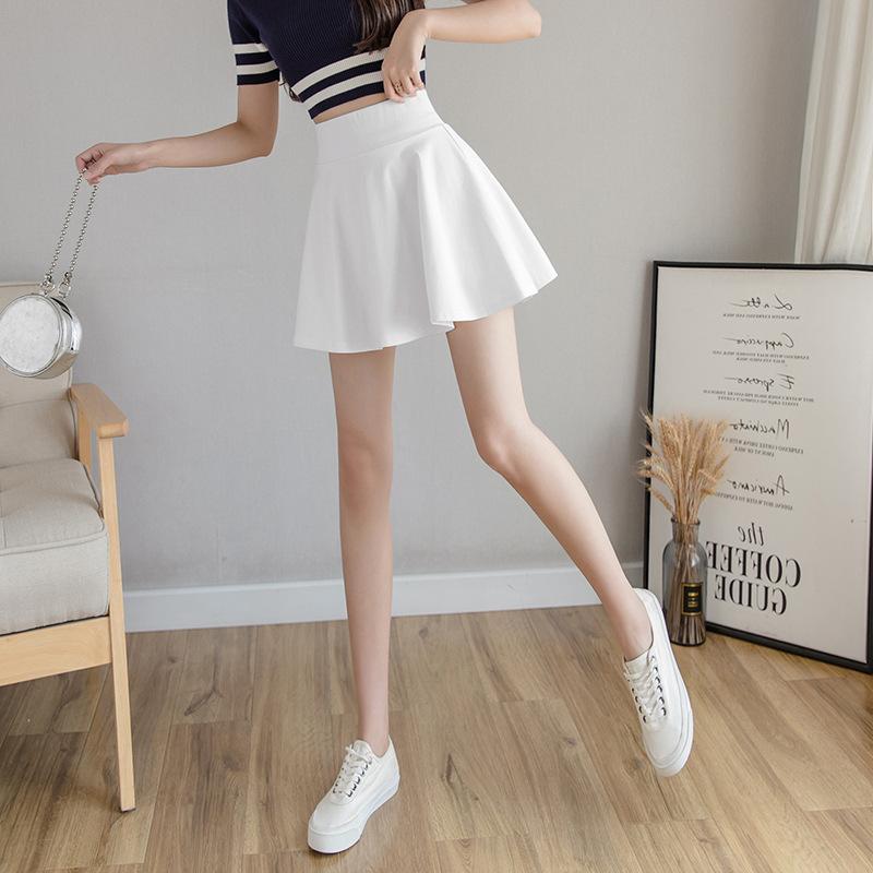 Summer Short A-line Skirts Womens Vintage High Waist Black White Skirt Korean School Ladies Girls Skater Skirt Mini