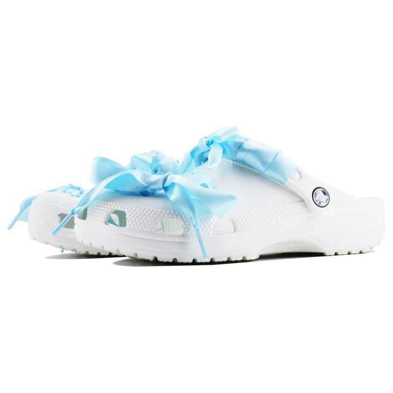 Crocs Классические клоги SDS Sweet Dream Ballet EVA Sweet Girl Милые Мультяшные Домашние Повседневные Пляжные Туфли с Отверстиями Унисекс Белые