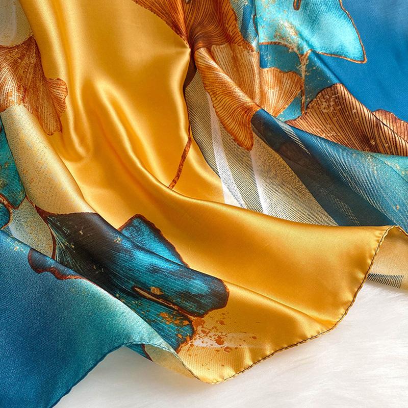 Printed Silk Scarf Women Warm Long Shawl Scarves