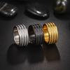 European and American New Jewelry 10MM Wide Titanium Steel Frosted Men's Ring Large Ring