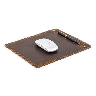 Семейный коврик для мыши genuine all Contact's, ручной работы, кожаный, оптический, светодиодный, лазерный, совместимый, толщиной 0,3 см, из коровьей кожи, нескользящий (кофе)