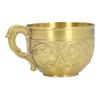 Brass Embossed Mug Retro Rustproof Brass Coffee Cup Hand Made Carving Metal Tea Cup Vintage