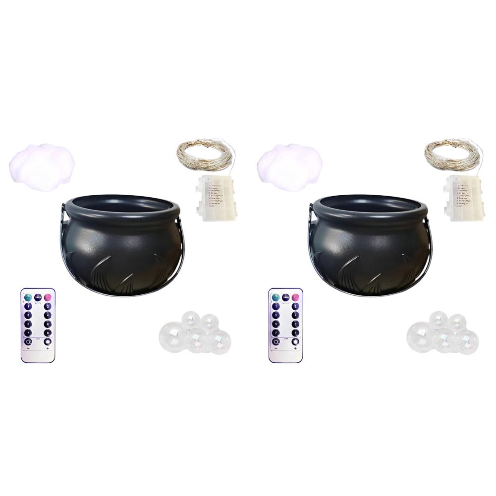 5-1sets Halloween Bubbling Cauldron Set Witch Pot Plastic Bowl for Home Kitchen Room Party Table Halloween Party Decorations
