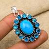 Sleeping Beauty, Blue Topaz Gemstone 925 Sterling Silver Jewelry Pendant For Wedding Gift