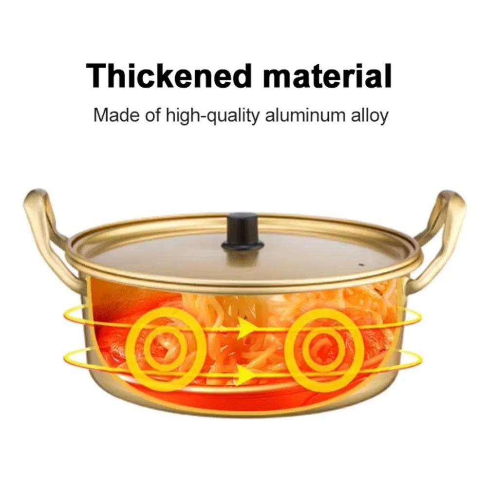 Gold Soup Hot Pot Aluminum Noodle Cooking Pot Korean Style Ramen Noodle Pot Kitchen Cookware