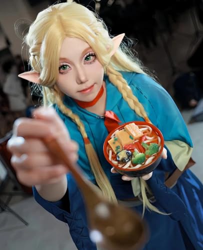 [NOKIJP] Костюм для косплея Марсил с париком, Косплей Dungeon Meshi, Цельное платье для косплея Марсил, Костюм для косплея Dungeon Meshi для взрослых, Школьный фестиваль