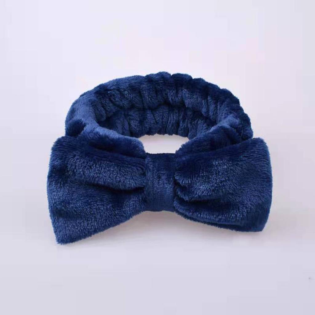Bowknot Headband Solid Color Ladies Wide Face Wash Headband Plush Headband