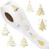 500 Pcs Clear Decorative Sticker Merry Christmas Sticker Envelope Seals Christmas Tree Label for Craft Decoration