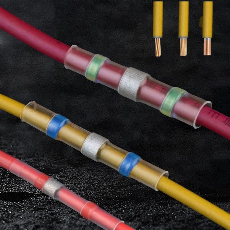 Кольцевой припой Клемма 50 шт. Монтажный припойный кольцевой термоусадочный промежуточный соединительный терминал Термоусадочная трубка Клемма