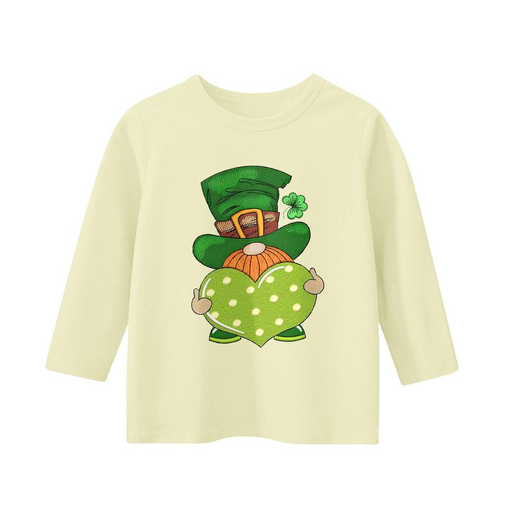 Детская повседневная футболка с принтом в виде воротника с надписью «Св. Патрик» и рукавами длиной 7 минут