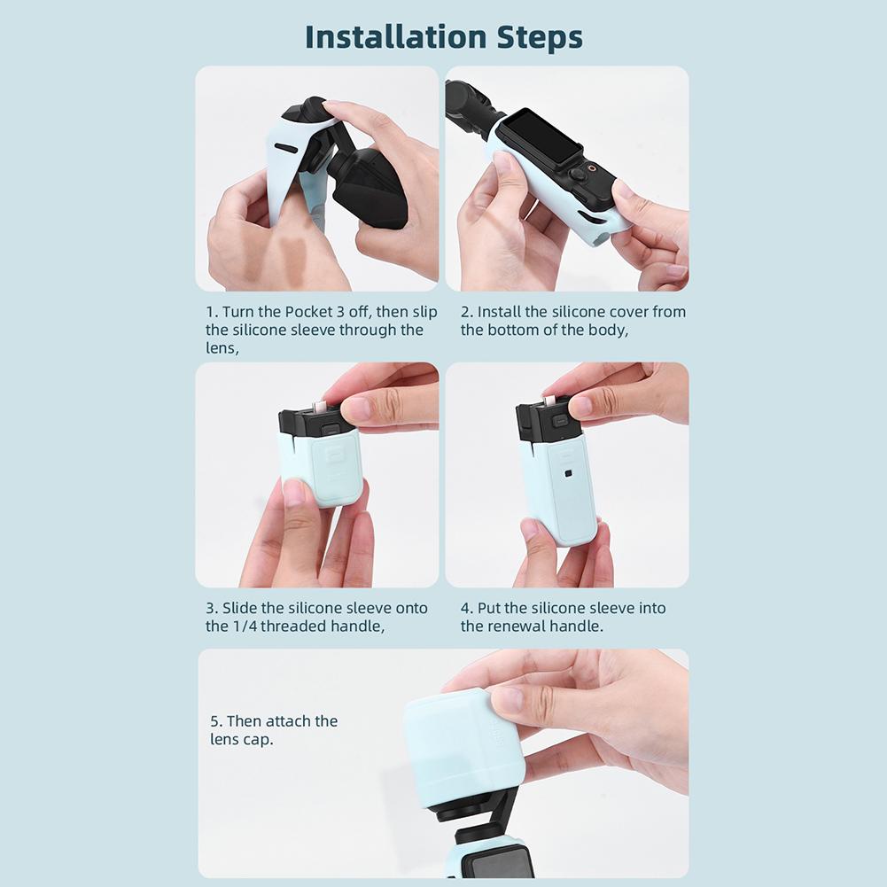 Силиконовый чехол для ручки DJI Osmo Pocket 3 Мягкий чехол-накладка Защитная крышка для объектива Защитный чехол от царапин для аксессуаров DJI Pocket 3